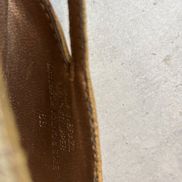 BCBGirls Genuine Leather Metallic Gold High Heel Shoes Size 8 - Picture 6 of 8